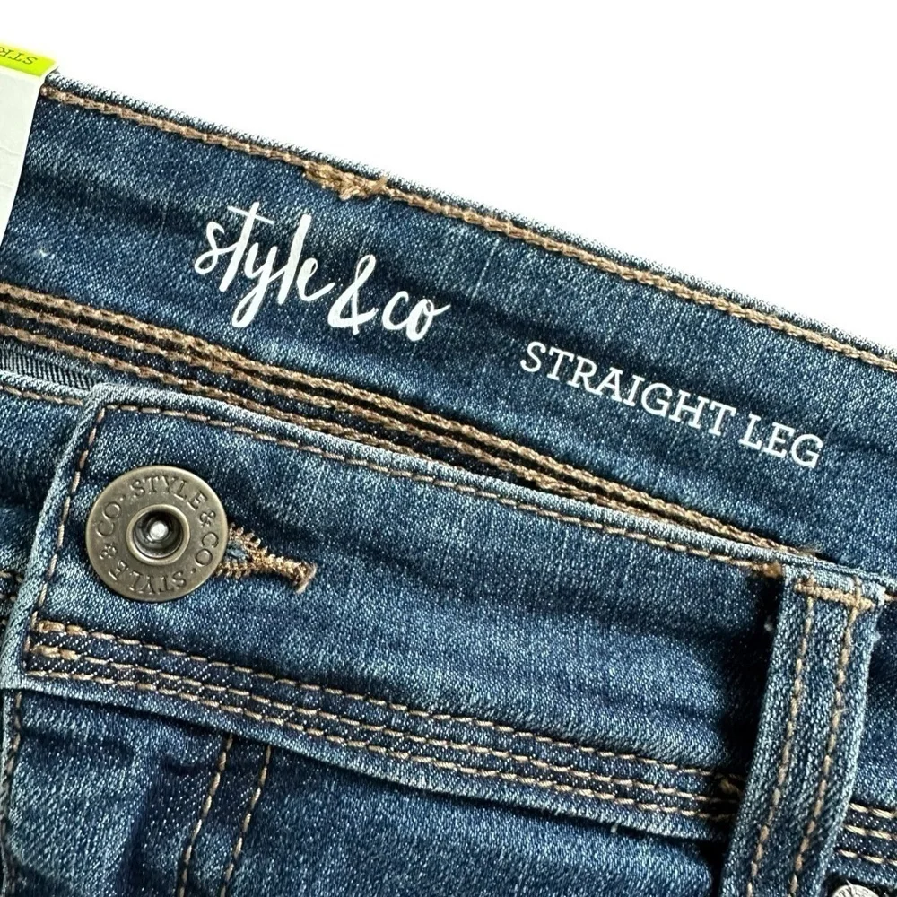 Style & Co. Straight Leg High Rise Tummy Control Jeans, 18